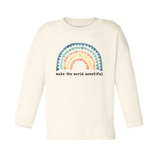 Make the World Beautiful | Organic Unbleached Toddler Tee, Long Sleeve