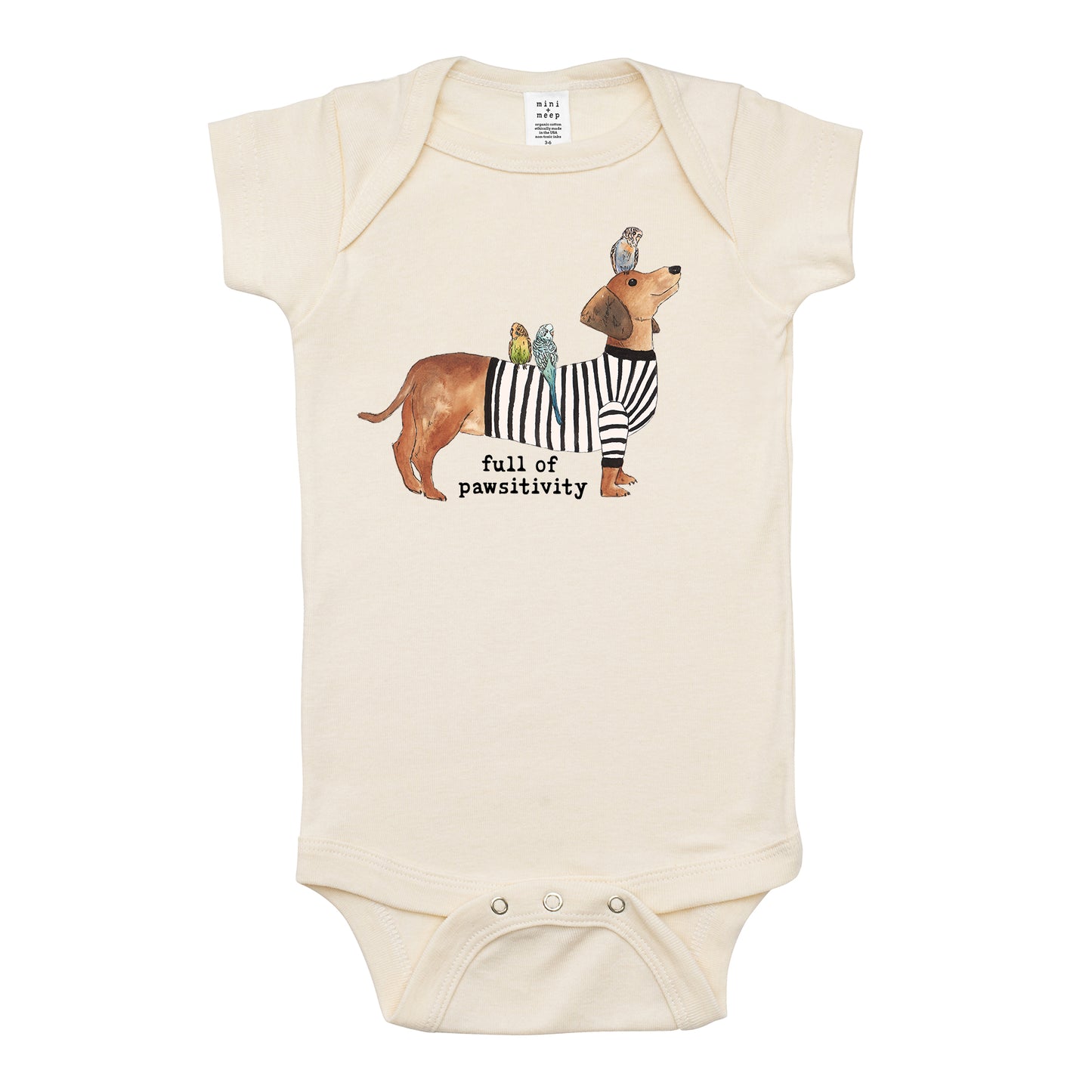 Full of Pawsitivity | Organic Unbleached Bodysuit