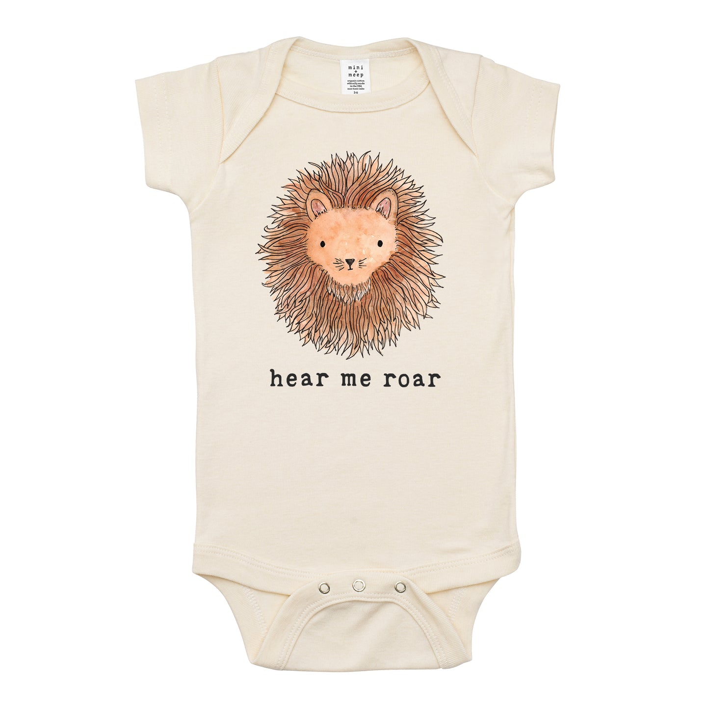 Hear Me Roar | Organic Unbleached Bodysuit