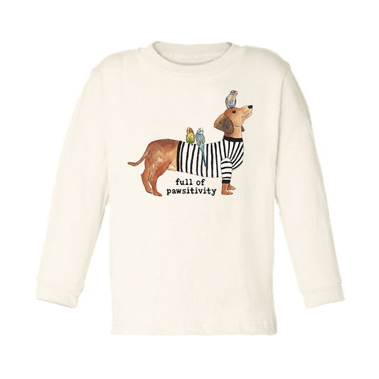 Full of Pawsitivity | Organic Unbleached Toddler Tee, Long Sleeve