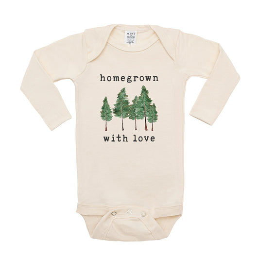 Homegrown with Love® (Forest Edition) | Organic Unbleached Bodysuit, Long Sleeve