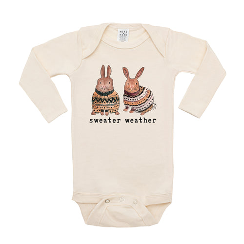 Sweater Weather | Organic Unbleached Bodysuit, Long Sleeve