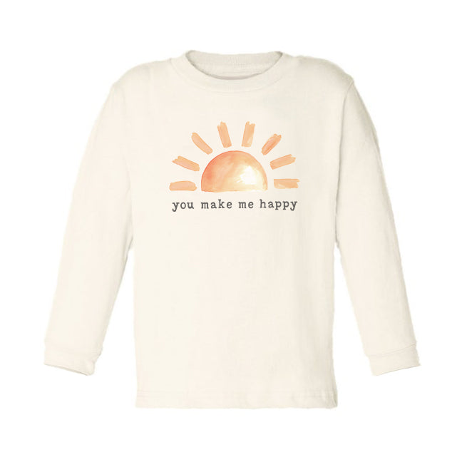 You Make Me Happy | Organic Unbleached Toddler Tee, Long Sleeve