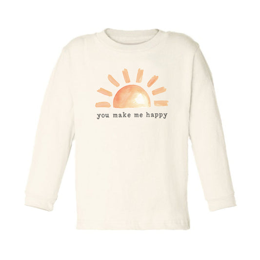 You Make Me Happy | Organic Unbleached Toddler Tee, Long Sleeve