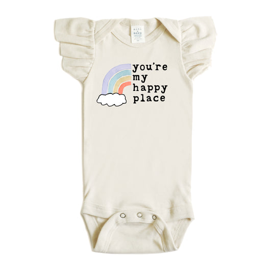 You're My Happy Place | Flutter Sleeve Bodysuit